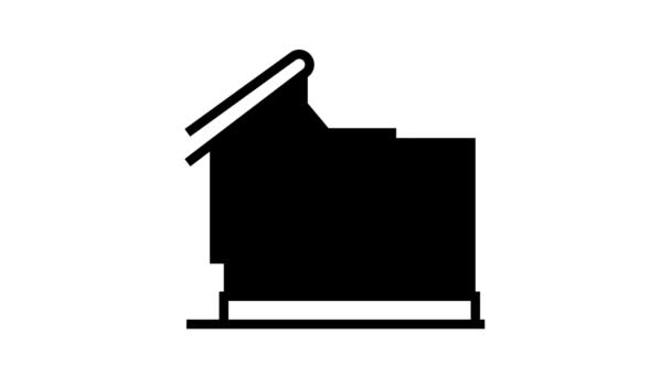 Pared listo para la construcción de la línea de la casa icono de animación — Vídeo de stock