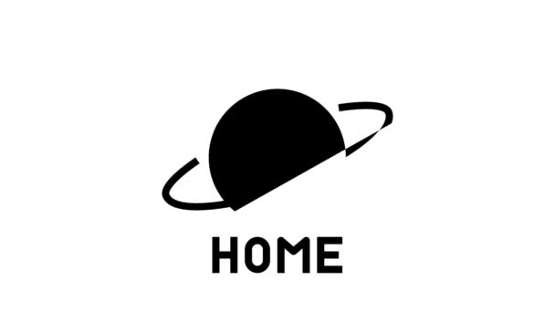 New home in space line icon animation — Stock Video