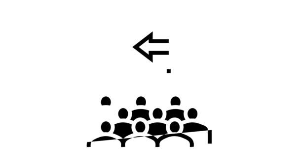Apresentação de colonização animação ícone de linha de reunião — Vídeo de Stock