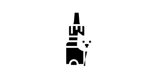 Eye drops for cat line icon animation — Stock Video