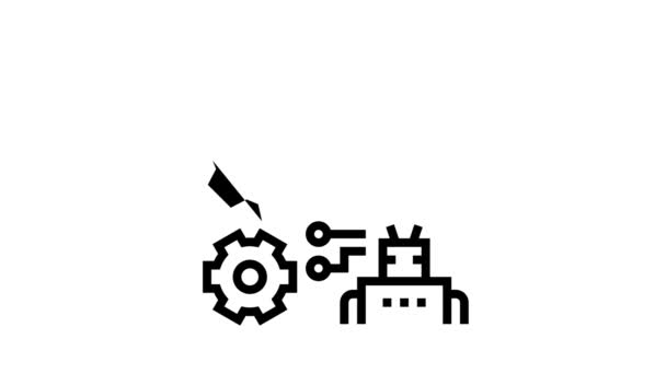 Animacja ikony linii uczenia maszynowego — Wideo stockowe