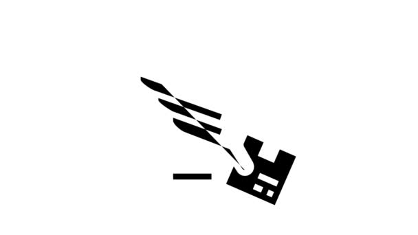 Snel vliegen gratis verzending glyph pictogram animatie — Stockvideo