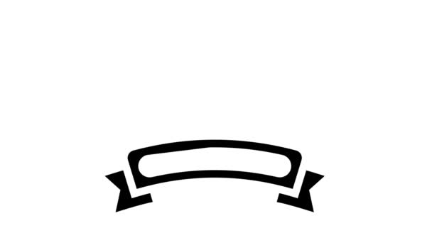 Courier dar pacote de transporte livre logotipo glifo ícone animação — Vídeo de Stock