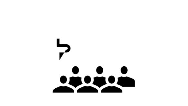 Presentatie ico glyph pictogram animatie — Stockvideo