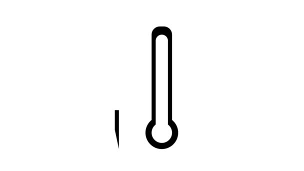 Animace ikon vysokoteplotního glyfu — Stock video