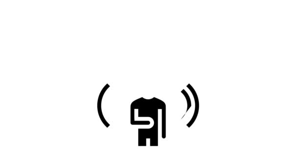 Angst tand beugels glyph pictogram animatie — Stockvideo