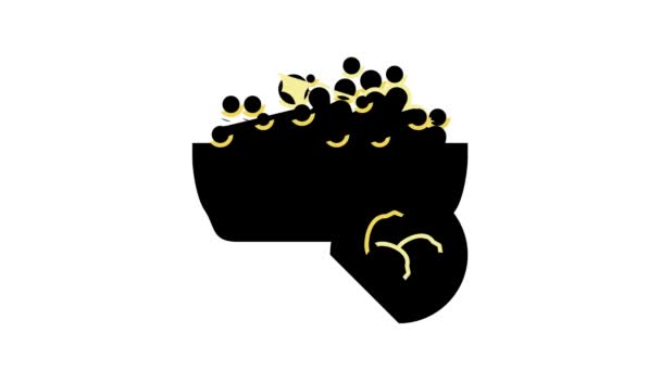 Kikkererwten groat kleur pictogram animatie — Stockvideo