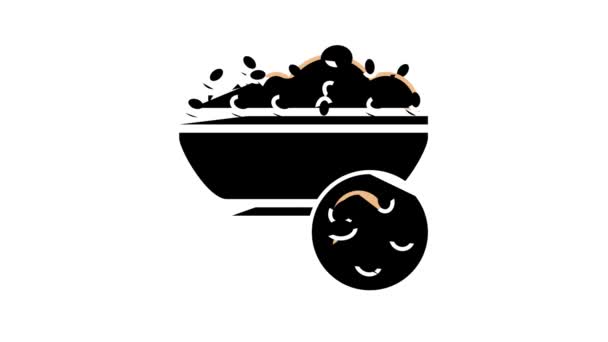 珍珠大麦石榴色图标动画 — 图库视频影像