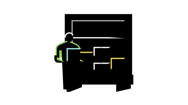 Delivering service procurement color icon animation — Stock Video
