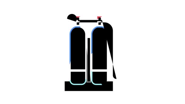 Gas cylinders for welding color icon animation — Stock Video