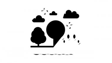 biotope ekosistem çizgisi simgesi canlandırması