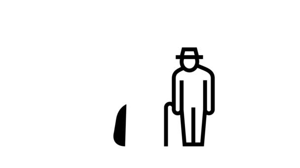 Pensioen uitkeringen lijn pictogram animatie — Stockvideo