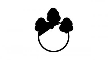 Güvenli orman ve ekosistem çizgisi simgesi canlandırması