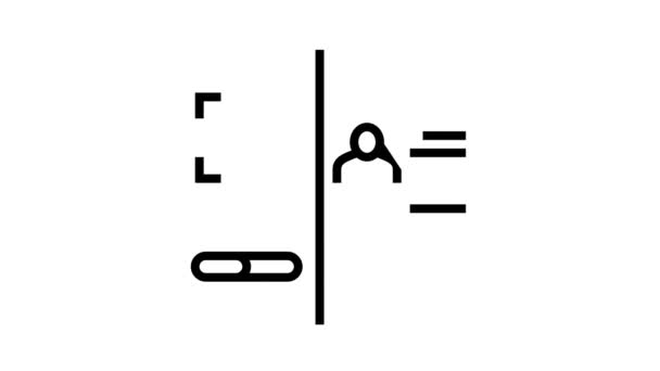Investigar a las personas con identificación facial para la animación de iconos de línea de acceso — Vídeo de stock