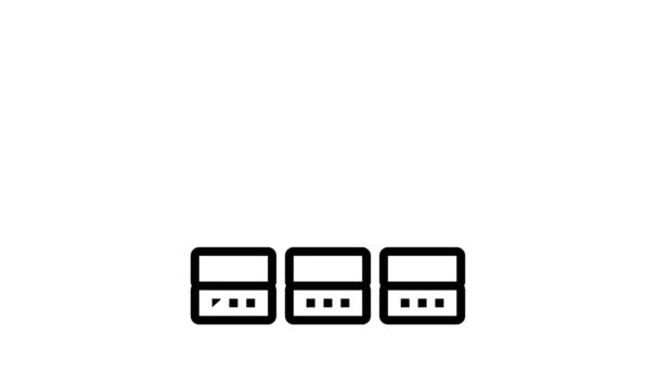 서버 storaging info from rfid line icon animation — 비디오