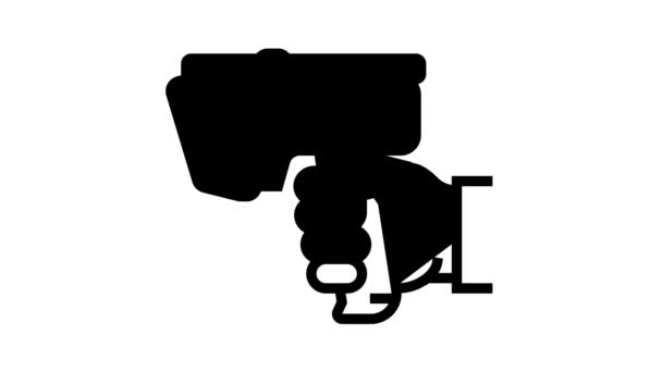 Laserová pistole pro animaci ikon čar RFID — Stock video