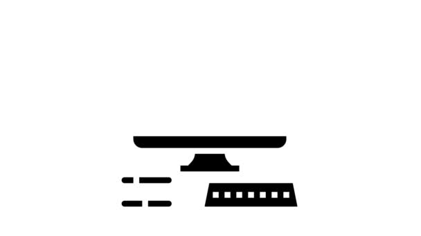 Computer optimieren Glyphen-Icon-Animation — Stockvideo