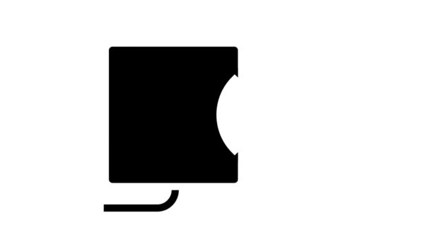 Mini bugiganga com animação de ícone de glifo de chip rfid — Vídeo de Stock