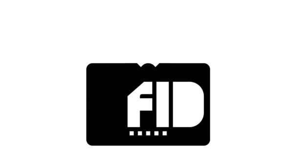 Animação ícone de glifo sinal sem fio rfid — Vídeo de Stock