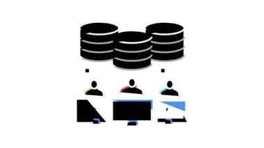 Bilgisayarlarda çalışan takım dijital işlem renk canlandırması