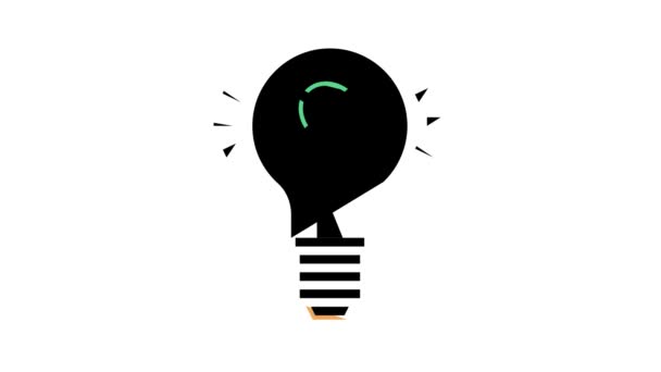 Lâmpada de poupança de energia cor ícone animação — Vídeo de Stock