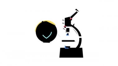 Araştırma genetik molekülü renk ikonu animasyonu için mikroskop