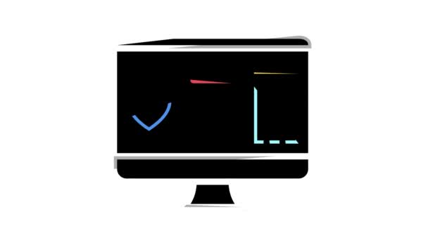 Komputerowe badania genetyczne molekuły kolor ikony animacji — Wideo stockowe