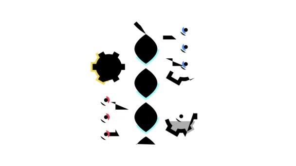 Molekül genetische Eigenschaften Farbe Symbol Animation — Stockvideo