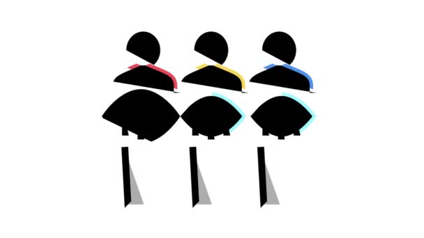 Mensen genetische kleur pictogram animatie — Stockvideo