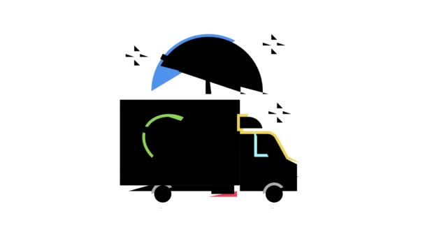 Eco leverans lastbil färg ikon animation — Stockvideo
