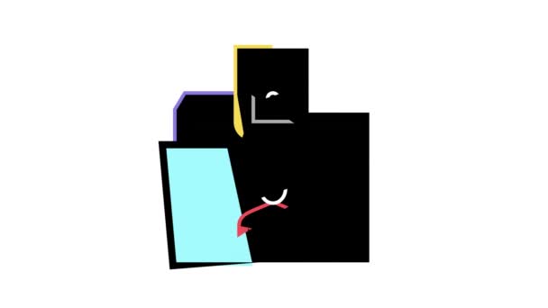 Archivo de datos personales proteger la animación icono de color — Vídeos de Stock