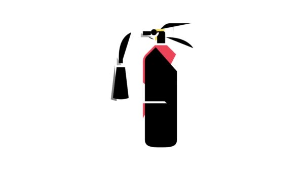 Fire extinguisher color icon animation — Stock Video