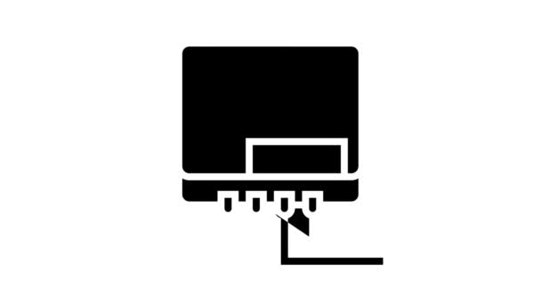 Contatore elettrico per il monitoraggio dell'animazione delle icone delle linee di risparmio energetico — Video Stock