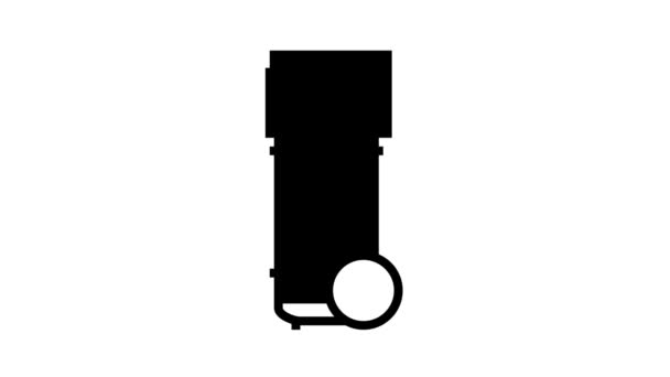 Mobil luft kompressor linje ikon animation — Stockvideo