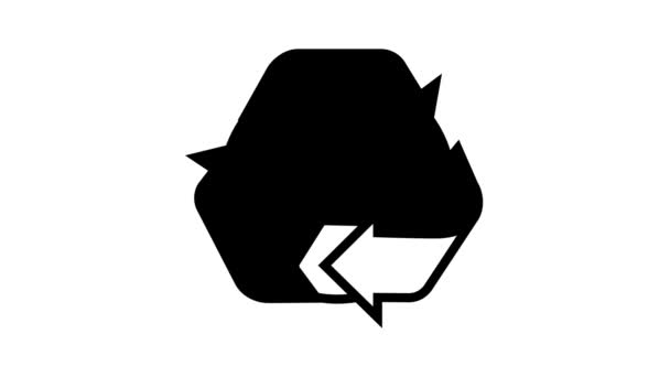 Reciclagem de energia economia logotipo linha ícone animação — Vídeo de Stock