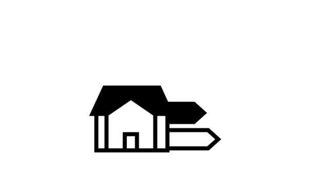Animação ícone de linha de poupança de energia de crescimento casa — Vídeo de Stock