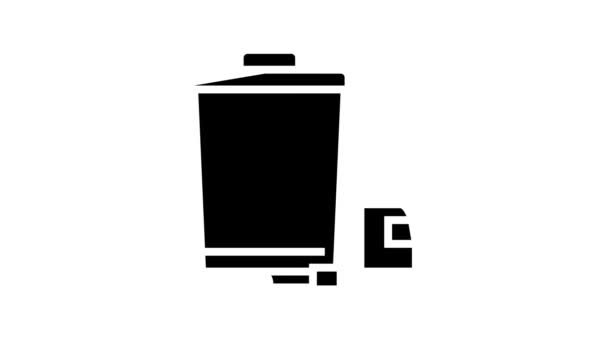 Garbage removal and disposal logistics line icon animation — Stock Video