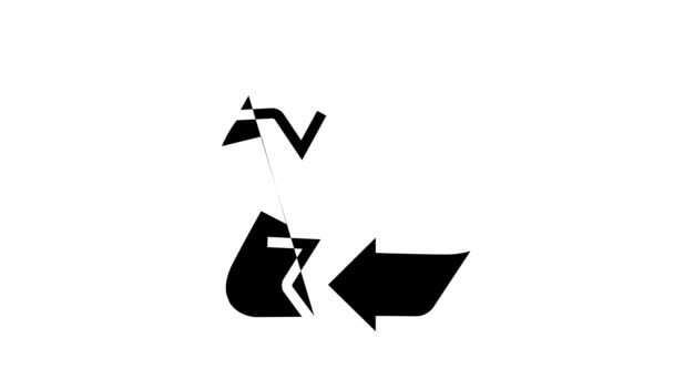 Reciclagem de energia economia logotipo glifo ícone animação — Vídeo de Stock