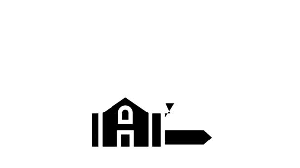 Анимация иконки символа энергосбережения для дома — стоковое видео