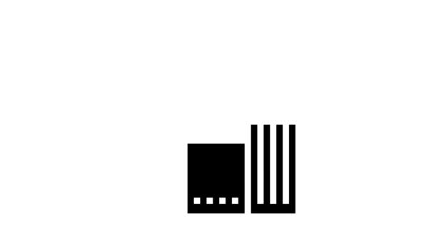 Stad stedelijke beschermen glyph pictogram animatie — Stockvideo