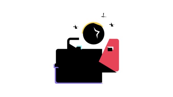 Bono de tarjeta en la cartera de color icono de animación — Vídeos de Stock