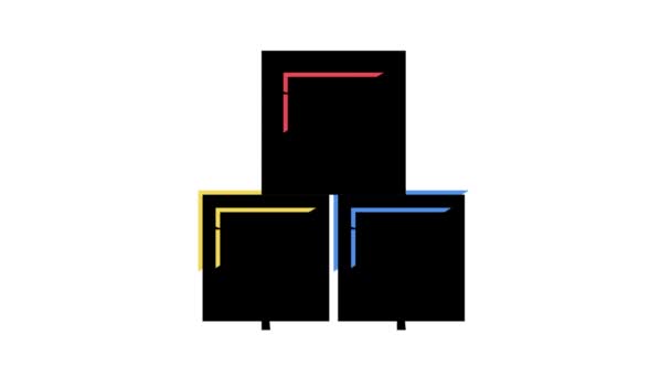 Animação ícone de cor de porta de pilha de recipiente — Vídeo de Stock