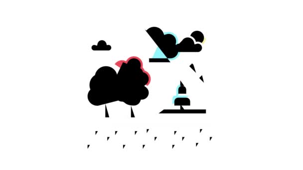 Recreatieve land kleur pictogram animatie — Stockvideo