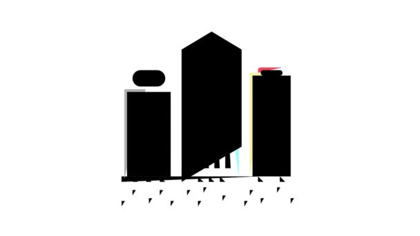Offentlig och business zon mark färg ikon animation — Stockvideo