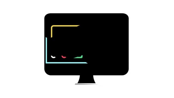 Animação eletrônica on-line ícone de cor do cartão — Vídeo de Stock