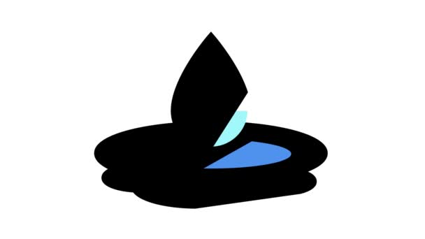 Gota de água animação ícone de cor — Vídeo de Stock