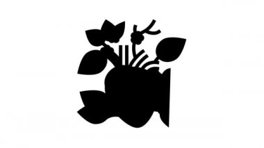 çiçek açan kalp çizgisi simgesi canlandırması