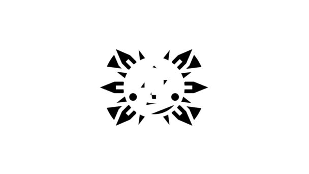 Sun occult symbol line icon animation — Stock Video