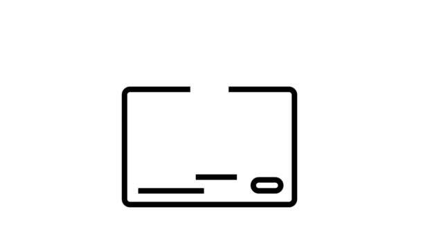 Animação de ícone de linha de cartão de código pin — Vídeo de Stock