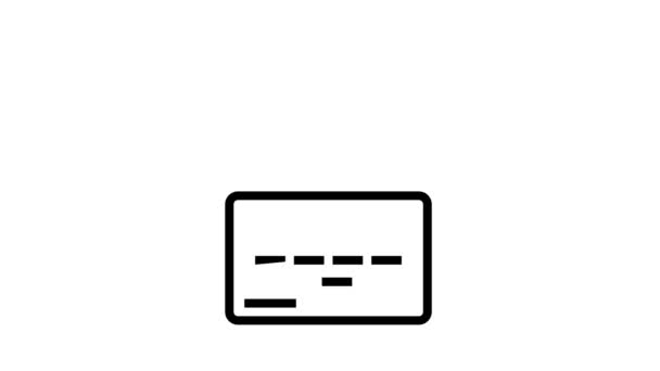 Tarjeta de transferencia línea icono animación — Vídeo de stock